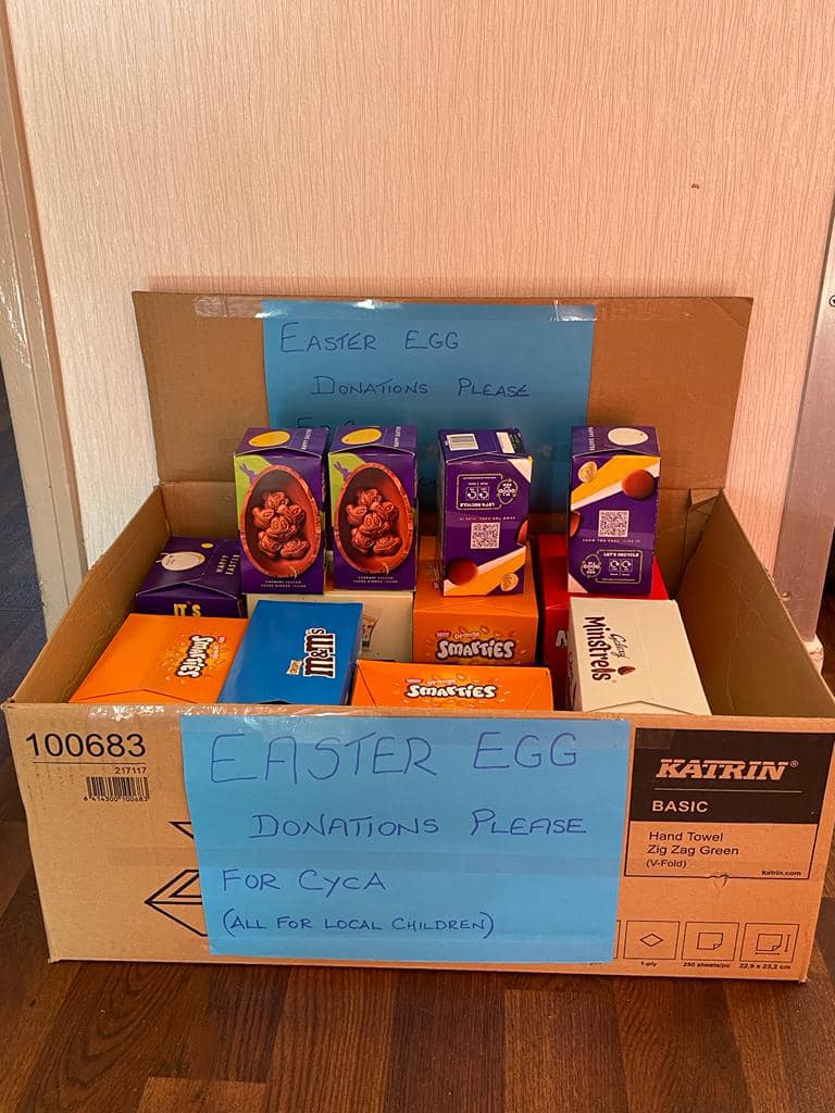 Y Bwthyn care home Easter egg donation